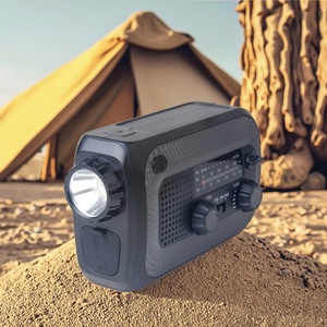 Radio météo d'urgence de haute qualité pour l'extérieur, lampe torche manuelle, charge solaire NOAA, banques d'alimentation - Product Image 6