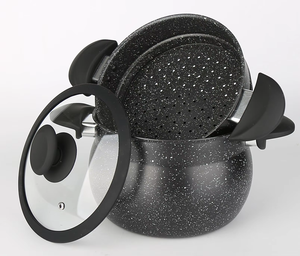 Cuiseur vapeur à couscous marocain en aluminium à 2 étages en forme de perle Double chaudière Petit trou Bronze à induction Bon marché De 2 Pot à couscous - Product Image 4