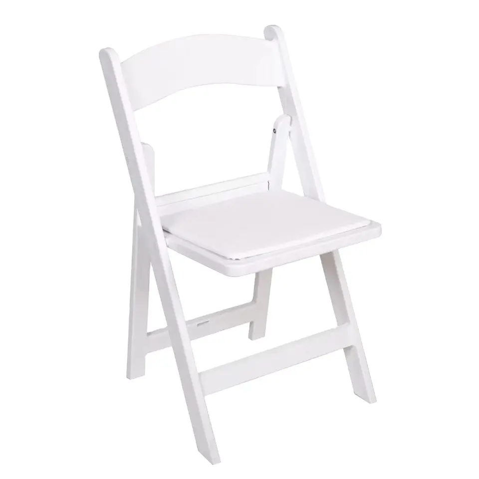 Silla plegable de resina blanca para Catering, silla de boda, fiesta, precio de fábrica