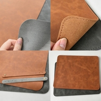 Tapis de souris en cuir PU personnalisé avec logo gravé au laser pour bureau et espace de travail – Vente directe usine pour grossistes