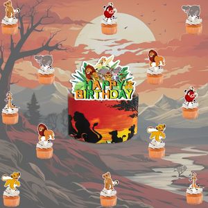 Décorations de fête sur le thème du film d'animation Le <span class=keywords><strong>Roi</strong></span> <span class=keywords><strong>Lion</strong></span> Simba, bannière joyeux anniversaire, toile de fond pour les enfants, garçons, fournitures de décoration de fête d'anniversaire - Product Image 5