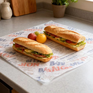 Tùy Chỉnh Tráng Giấy Da Giấy Không Thấm Mỡ In Đặc Sản Bao Bì Cho Bánh Hamburger Bơ Bánh Thực Phẩm Logo In Ấn Bánh Sandwich - Product Image 2