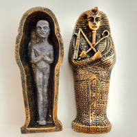 Figurine miniature de sarcophage de momie pharaonique en résine peinte à la main, modèle de cercueil égyptien antique, souvenir