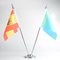 Mât de drapeau sportif réglable en acier inoxydable avec tige en aluminium pour utilisation sur bureau