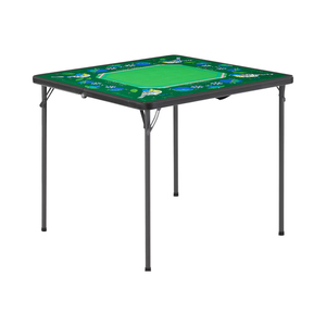 34\" <b>Portable</b> Square Black Metal Folding <b>Table</b> Commercial Use Indoor/Outdoor <b>Picnics</b> Mahjong Modern Style 330lb Capacity Handle - Product Image 1