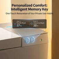 Toilette intelligente sans réservoir avec couvercle à ouverture/fermeture automatique, toilette électrique monobloc moderne avec télécommande, chasse d'eau automatique, toilette avec bidet