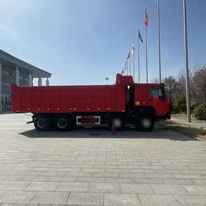 좋은 품질 사용 된 howo 수출 빨간 덤프 트럭 371hp 도시 건설 폐기물 트럭 6x4 자동 천막 쓰레기 운반선