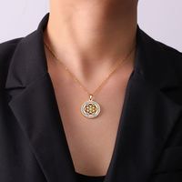 Collier pour femme Myshape Flower Seed of Life, zircon transparent, charme tendance, géométrie sacrée, amulette spirituelle, bijoux en acier inoxydable