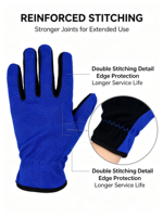 Gants de travail de sécurité bleu-noir en nylon, gants de protection industriels, de construction et de jardinage pour hommes et femmes