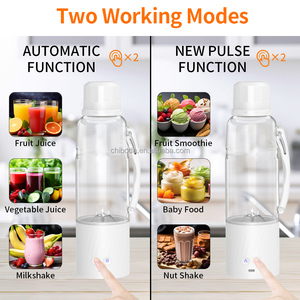 Blender portable USB 370W, 600 ml, 6 lames, 6000 mAh, rechargeable, avec certifications CE, RoHS, FCC, pour smoothies et jus de fruits frais - Product Image 2