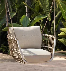 豪华单摇摆椅户外家具花园阳台绳编织挂椅带坐垫