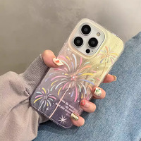 Casing HP Akrilik Love Fireworks untuk iPhone 16 15 14 Pro Max 13 12 11 Pro XS 17 Plus, Pelindung Layar Anti Benturan