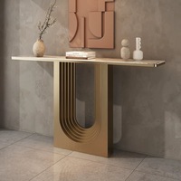 Meubles de salon Table console design avec dessus en marbre Table d'hôtel Table console en marbre blanc moderne