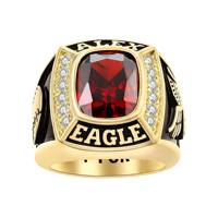 Bague personnalisée en alliage de métaux précieux avec pierre de naissance, idéale pour mariage, fête, remise de diplôme scolaire ou universitaire pour étudiants