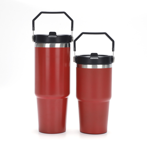 20oz 30oz Large Tumbler Handle 304 Stainless Steel Vacuum Insulated Eco-Friendly Mug Lid Travel <b>Thermos</b> 6 Hours Boiling Water - Product Image 2