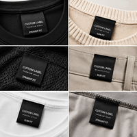 Étiquettes d'entretien autocollantes personnalisables numériques sérigraphiées en satin, en rouleau rectangulaire, pour vêtements, chaussures et sacs