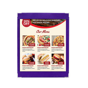 Envío Rápido, Tablero de Menú de Lino Morado para Cafetería, Menú de Una Sola Página, Menú de Tela - Product Image 2