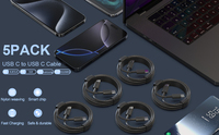 Câble USB 2.0 Tressé en Nylon et Alliage d'Aluminium - USB-C vers USB-C, Testé Électriquement, Recharge Rapide pour iPhone/Android