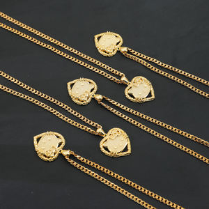 18 Karat vergoldete Edelstahl Link Chain Halskette Trendy Cute Letter Pattern für Frauen Mädchen Geschenk für Kinder Made Zink Alloy - Product Image 4