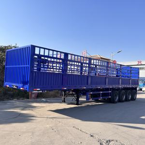Semirremolque <span class=keywords><strong>de</strong></span> Carga Pesada para Transporte <span class=keywords><strong>de</strong></span> Ganado, con 3 o 4 Ejes, 30, 50, 60 Toneladas, con Barandas - Product Image 2