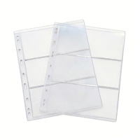 Pages d'album pour billets de banque en PVC standard à 9 trous, transparentes, à feuilles mobiles, imprimées UV, écologiques, portables, avec reliure spirale