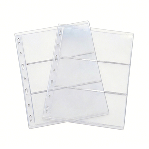 Pages d'album pour billets de banque standard à 9 trous, transparentes, à feuilles mobiles, simple face, 1 à 7 rangées, pour collection de devises - Product Image 2