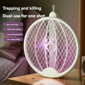 Moustiquaire électrique portable rechargeable 2 en 1 de couleur violette avec charge USB - Product Image 6