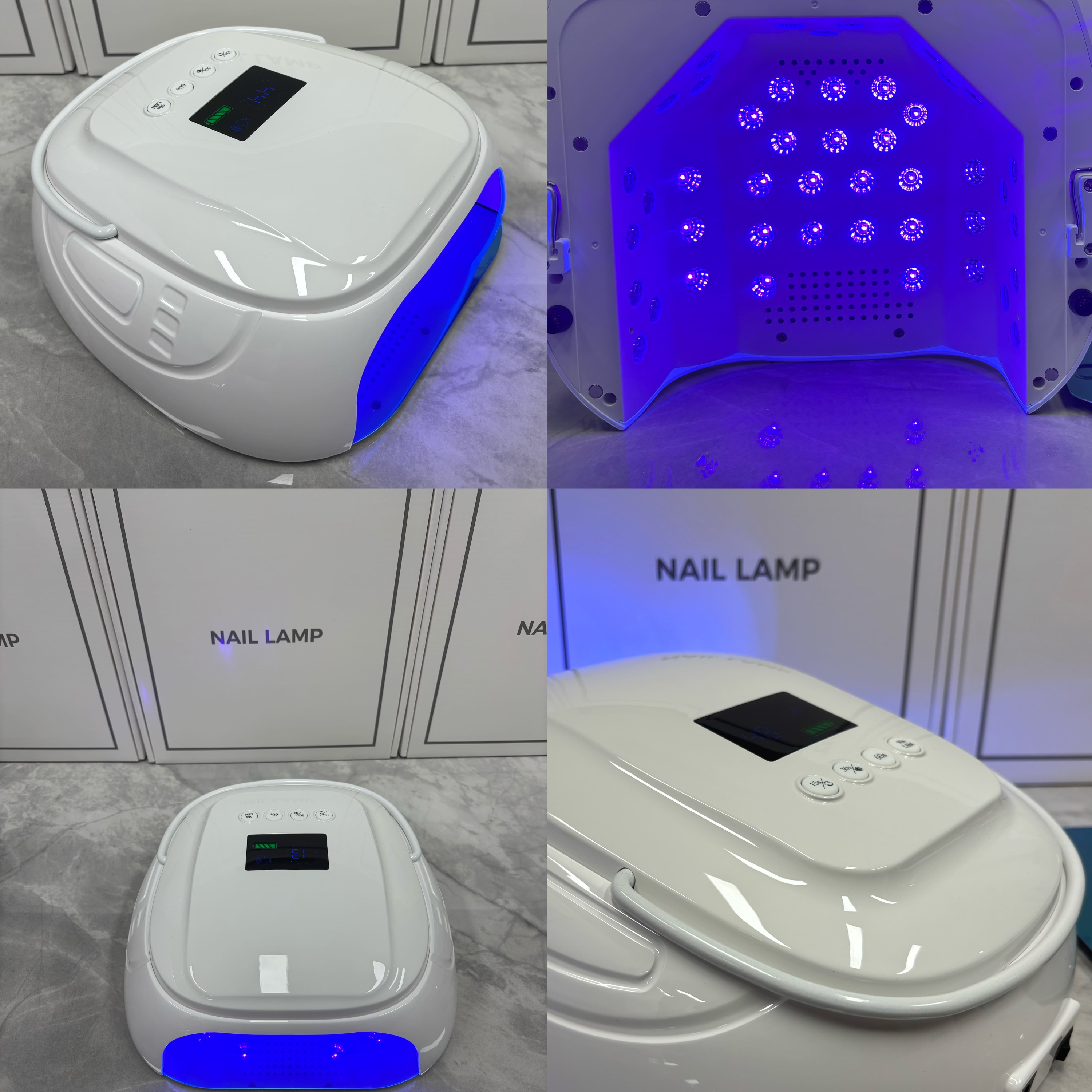 Rechargeable UV LED Nail Lamp Fast Curing High Power Automatic Gel Nail Art Polish Drying 126W Nail Lamp
