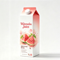Kant-en-klare dranken, sappige, lichtzoete watermeloensap, fris verfrissend fruitdrankje voor catering en supermarkten