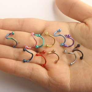 16G Acier Inoxydable, Piercings de <span class=keywords><strong>Nez</strong></span>, Plugs <span class=keywords><strong>d</strong></span>'Oreille, Boucles <span class=keywords><strong>d</strong></span>'Oreilles, Piercings Spirale pour Cartilage et Hélix, Piercings de Lèvre, Bijoux de Piercing Corporel, Modè<span class=keywords><strong>le</strong></span> Twist Barbell, Mix 11 - Product Image 5