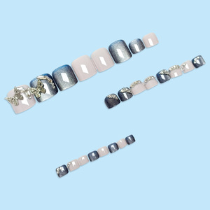 <span class=keywords><strong>Uñas</strong></span> Postizas de Verano con Diseño Simple de Mariposa 3D <span class=keywords><strong>y</strong></span> Ojo de Gato, <span class=keywords><strong>Hermosas</strong></span> <span class=keywords><strong>Uñas</strong></span> Postizas con Pedrería, Material ABS - Product Image 3