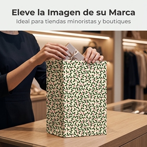 Sacs cadeaux de Noël haut de gamme avec imprimé houx, design minimaliste pour les boutiques et les commerces de détail - Product Image 2