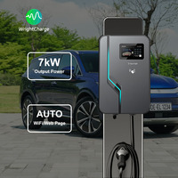Cargador de Vehículos Eléctricos AC de 7kW, Wallbox de Pared Tipo 2 para Estación de Carga Doméstica con Certificación CE TUV, Tarjeta RFID, OCPP 1.6J, Aplicación Inteligente y Wifi