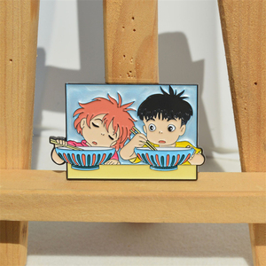 เข็มกลัดอนิเมะ <span class=keywords><strong>Ponyo</strong></span> และ Sosuke คุณภาพสูงแบบขายส่ง  เคลือบเงาอย่างดี สำหรับตกแต่ง - Product Image 4