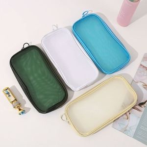 Transparent Fashion Mesh Zipper Pouch Travel <b>Storage</b> <b>for</b> Portable Shaving Washing Kits Organizer - Product Image 5