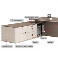 Scrivania Direzionale Moderna di Lusso Liyu Convertibile a L in Legno con Funzionalità Estensibili per Ufficio