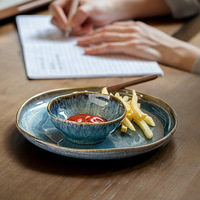 Petits bols à condiments en céramique rétro écologiques fabriqués au four pour la maison et les restaurants 4 pouces