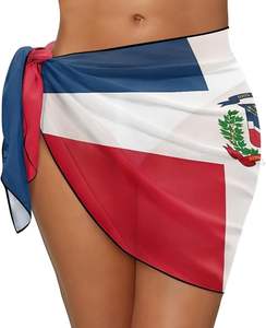 Faldas y blusas de Chifón con estampado de bandera de país, ropa de playa de moda de El Salvador para mujer, Bikini de Jamaica - Product Image 2
