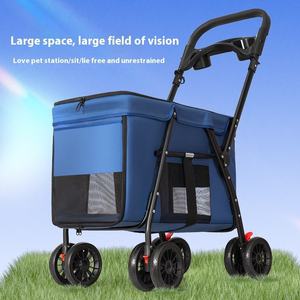 Luxury Eco-friendly ABS 4-wheel Lightweight Fabric Pet Stroller for Small Medium Large Dogs <b>Foldable</b> Custom Detachable 15kg Huyo - Product Image 2