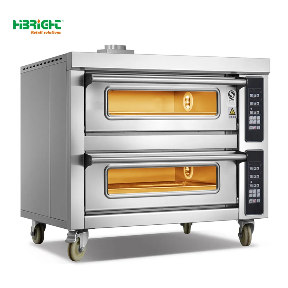 Vloeibaar Gas/Aardgas Controle Roestvrij Staal Custom Logo Bakkerij Dek Oven Voor Commerciële Keuken