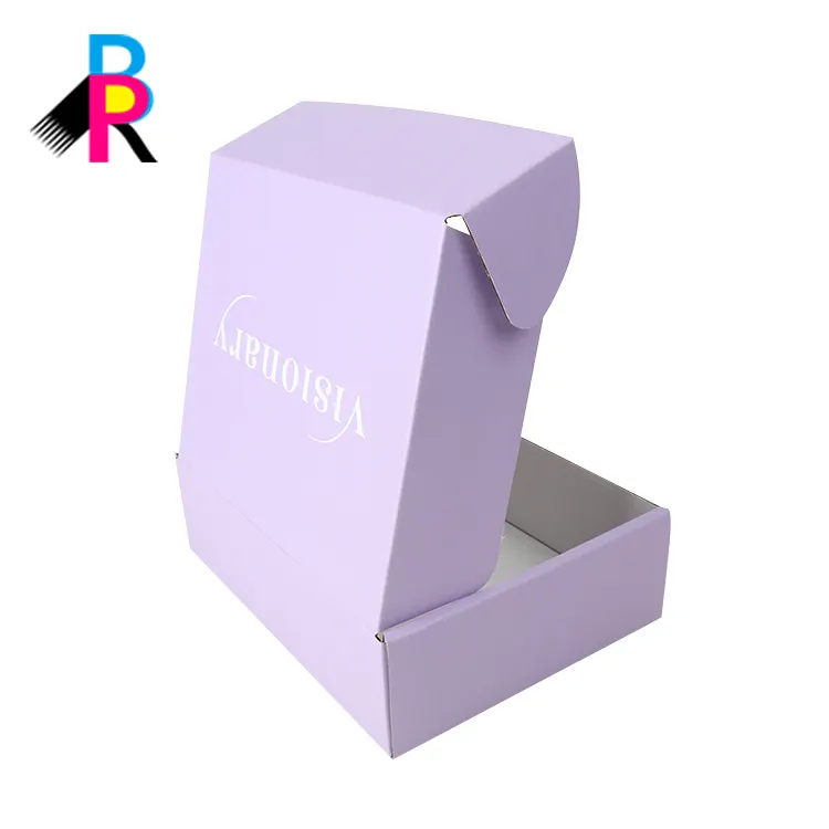 Customized Logo Printing Colorful Gift Purple Fashionable Corrgugated Mail Box