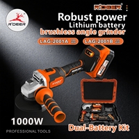 Meuleuse d'angle sans fil industrielle RDEER 20V sans balais avec 2 batteries 4.0Ah, chargeur rapide, disque de meulage, garantie 1 an
