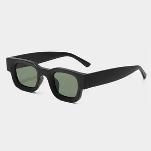 occhiali da sole high quality vintage oem square thick cellulose acetate frame polarized green sunglasses