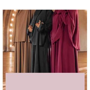 Conjunto de Oración Tudong 2, Suministro Directo de Fábrica, Nuevo Conjunto de Oración Malayo de 2 Piezas en Color Sólido y Elegante 2023, Abaya Larga Modest <span class=keywords><strong>Mu</strong></span> - Product Image 5
