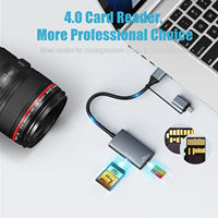 Lector de tarjetas de doble ranura tipo C para SD 4.0, microSD UHS-II, CFexpress, adaptador OTG de alta velocidad, uso externo, para portátil, teléfono, cámara