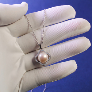 <span class=keywords><strong>Collana</strong></span> di <span class=keywords><strong>perle</strong></span> a quattro foglie in argento Sterling S925 ciondolo <span class=keywords><strong>collana</strong></span> di <span class=keywords><strong>perle</strong></span> naturali da donna all'ingrosso - Product Image 4
