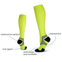 Chaussettes de compression personnalisées 20-30mmHg Chaussettes unies professionnelles en nylon unisexe Elite Long Tube