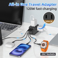 Adaptateur de voyage universel Worldplug 120W PD 10A NFC SDK compatible avec 3 ports USB-C pour ordinateur portable et téléphones mobiles
