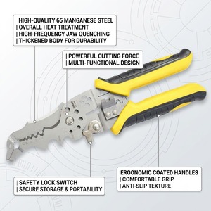 <span class=keywords><strong>Pince</strong></span> à dénuder multifonction professionnelle à bec courbé en acier 65Mn de qualité industrielle avec verrouillage pour la coupe de tuyaux en <span class=keywords><strong>PVC</strong></span> - Product Image 1