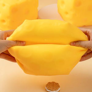 TPR Jumbo <b>Squishy</b> Cheese Toy Soft Plastic Sensory Funny Slow Rising Hamburger Mochi <b>Squishy</b> Toys Party Favors - Product Image 5